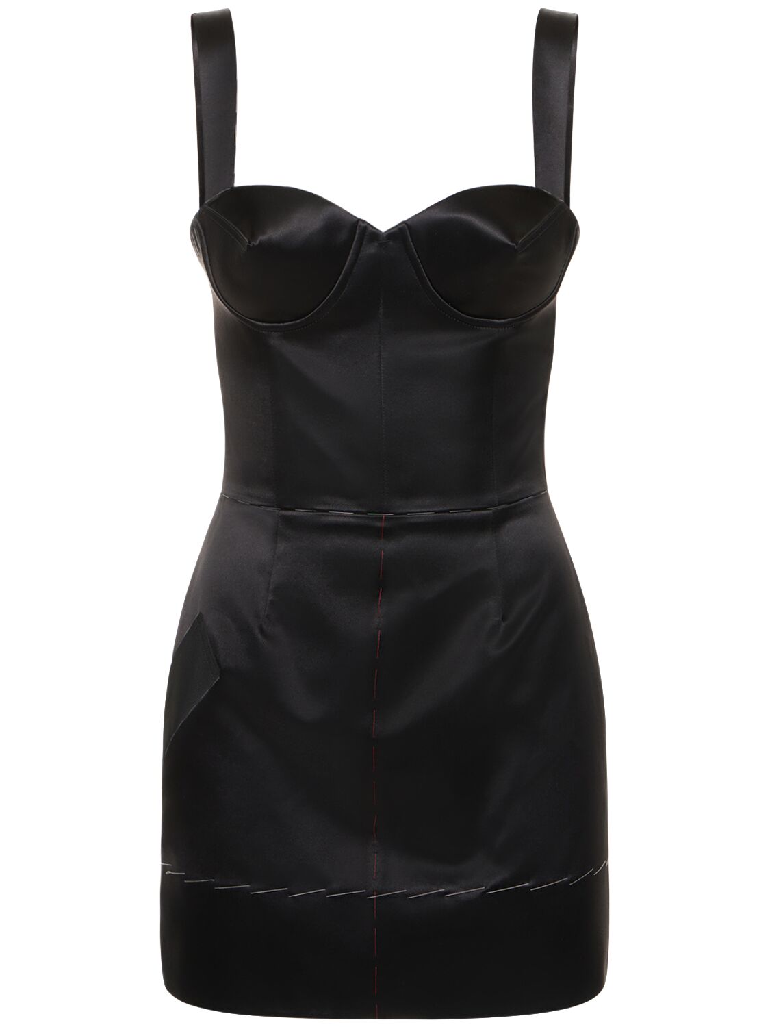 Shop Maison Margiela Duchesse Satin Mini Corset Dress In Black