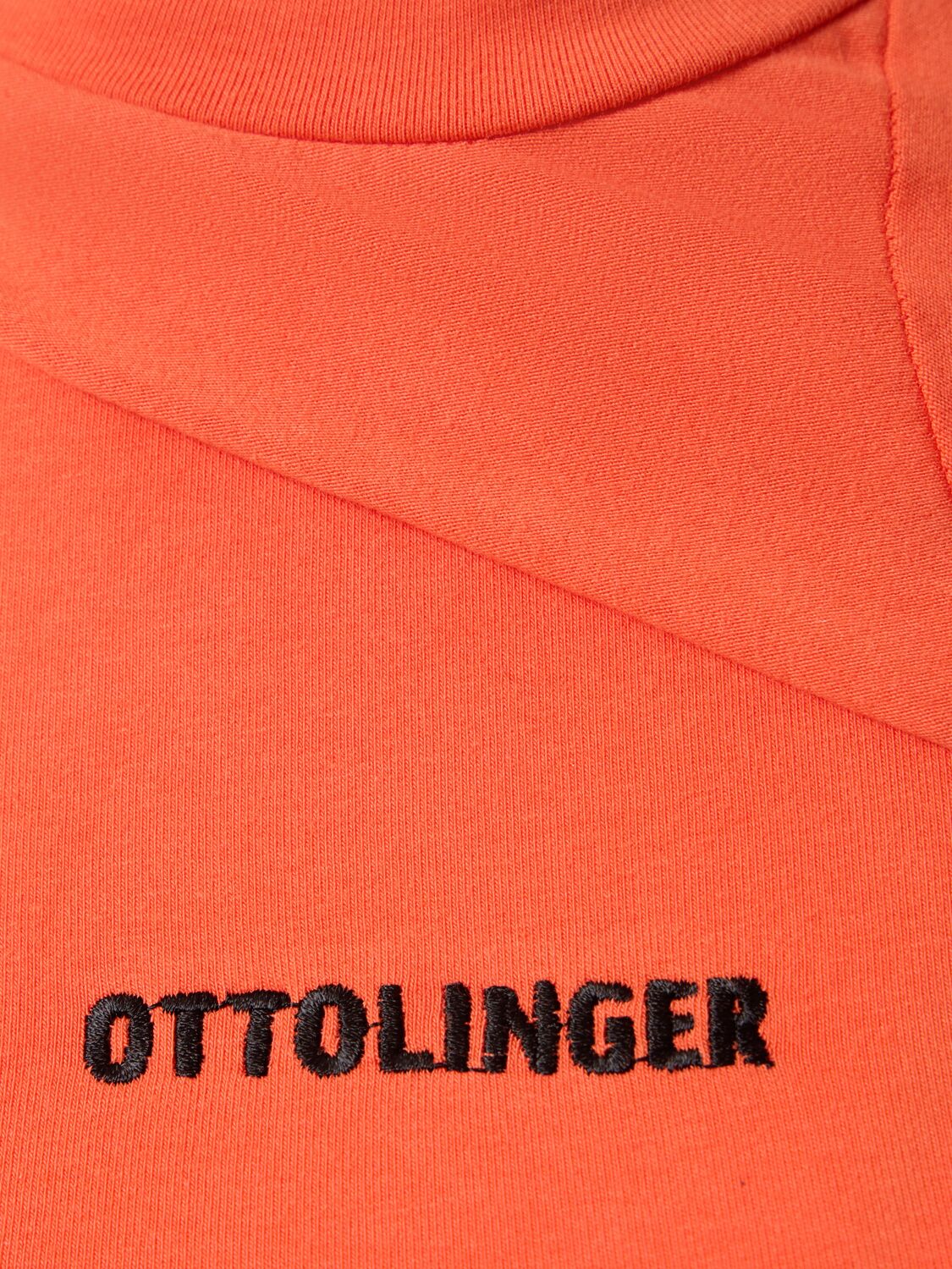 Shop Ottolinger Deconstructed Cotton Long Sleeve T-shirt In Red