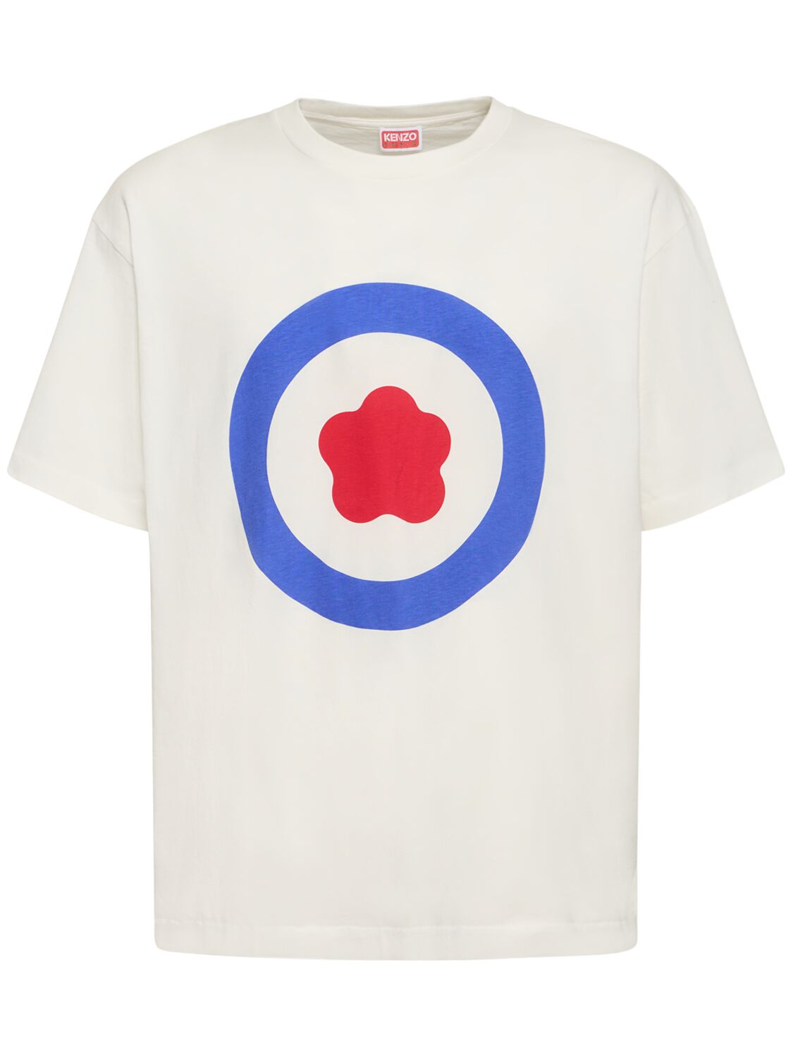 Shop Kenzo Target Print Oversized Cotton T-shirt In Off White