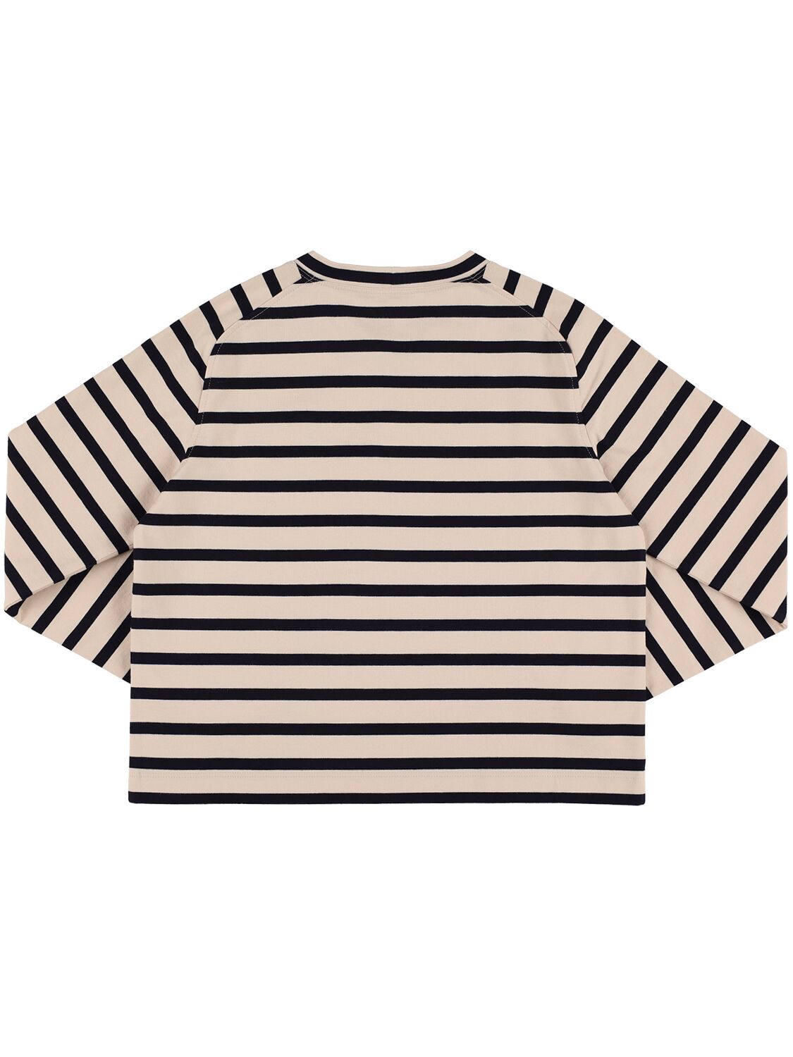 Shop Brunello Cucinelli Stripes Cotton Jersey L/s T-shirt In White,navy