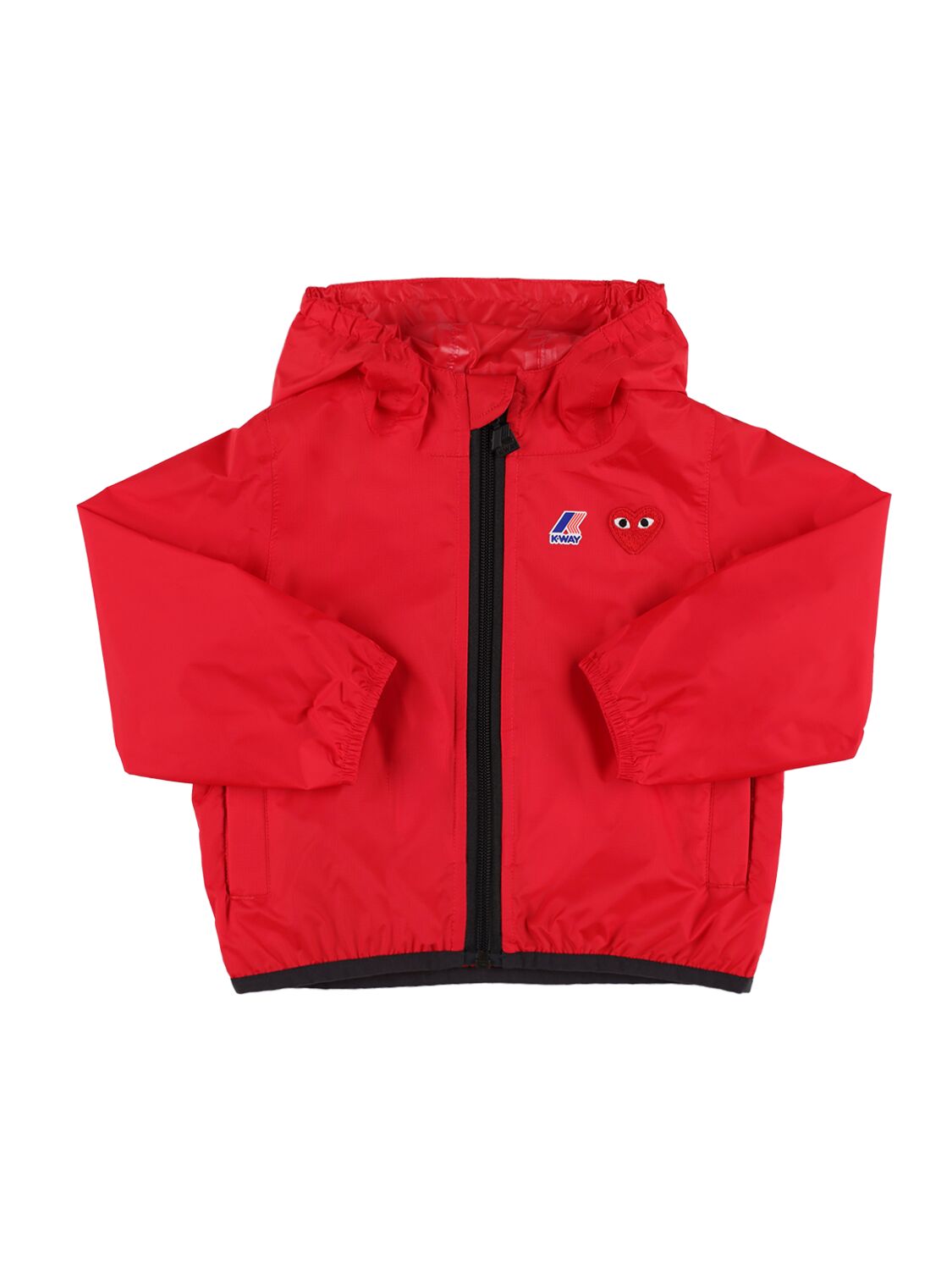 Comme Des Garçons Play Logo-patch Hooded Jacket In Red