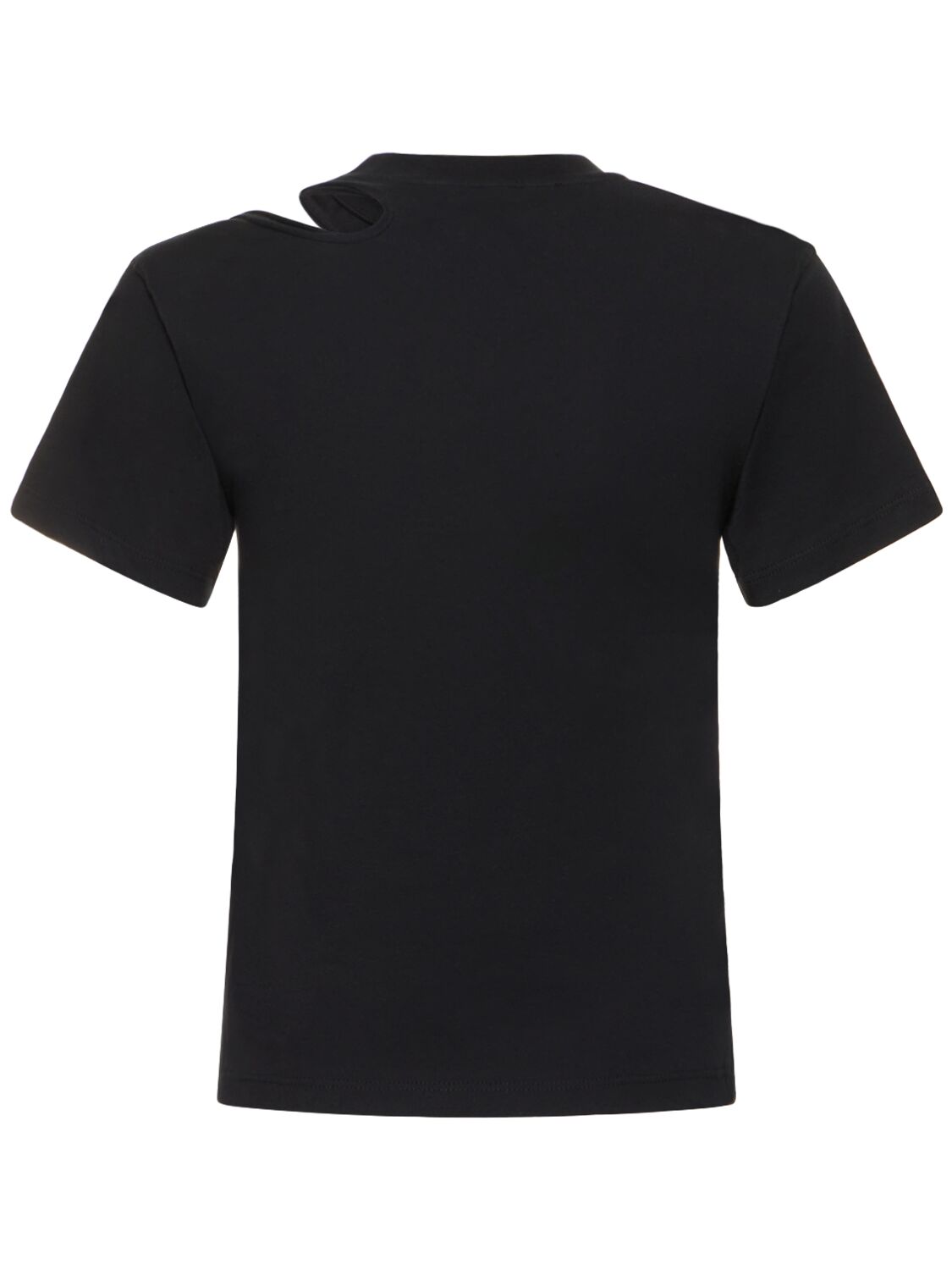 Shop Ottolinger Cutout Cotton Jersey T-shirt In Black