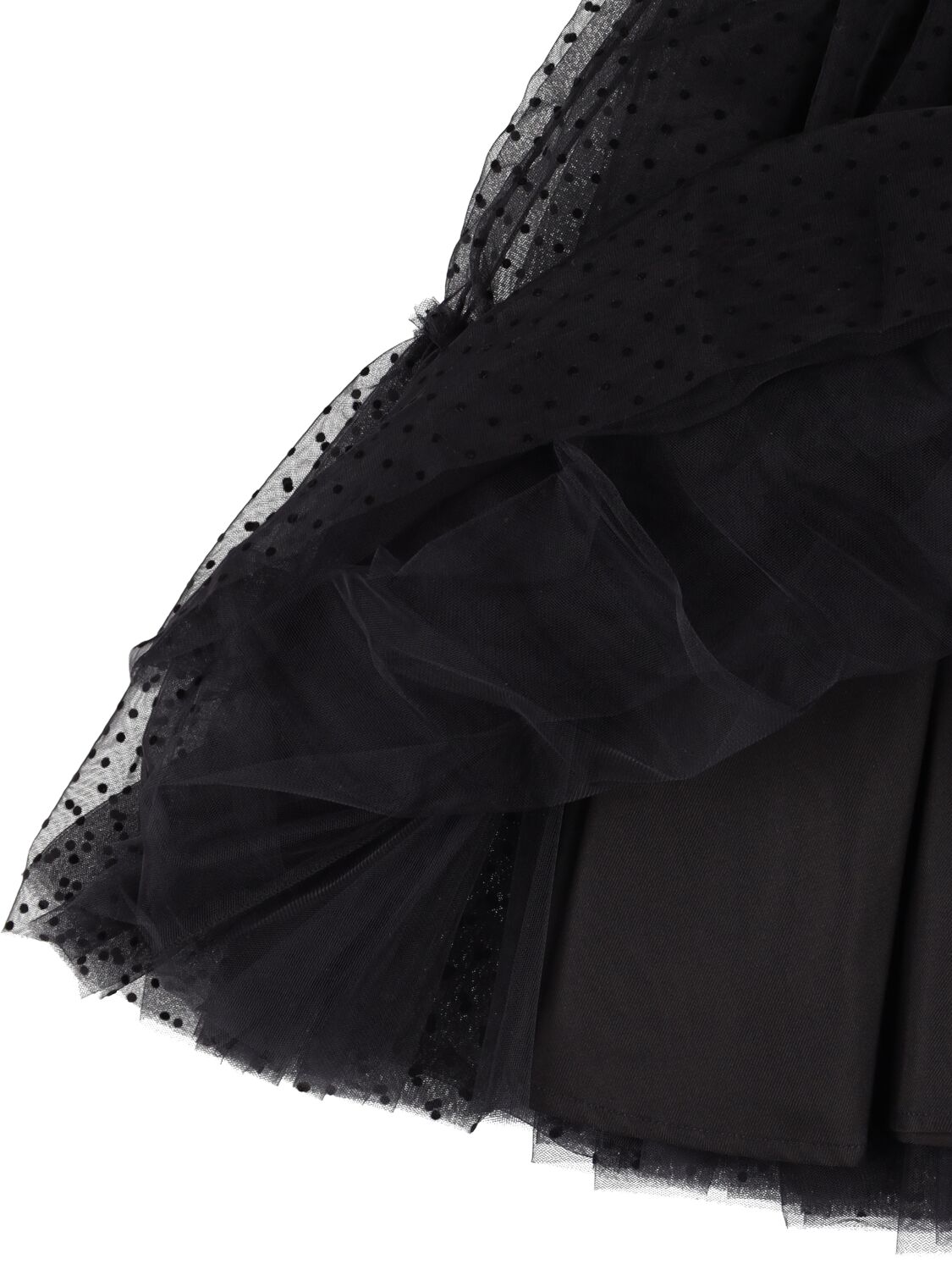 Shop Monnalisa Tulle Dress W/ Flower In Black