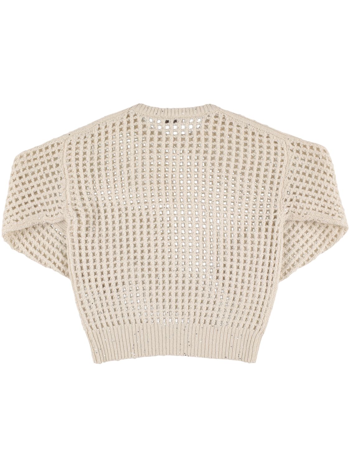 Shop Brunello Cucinelli Lurex Wool Blend Knit Sweater In White