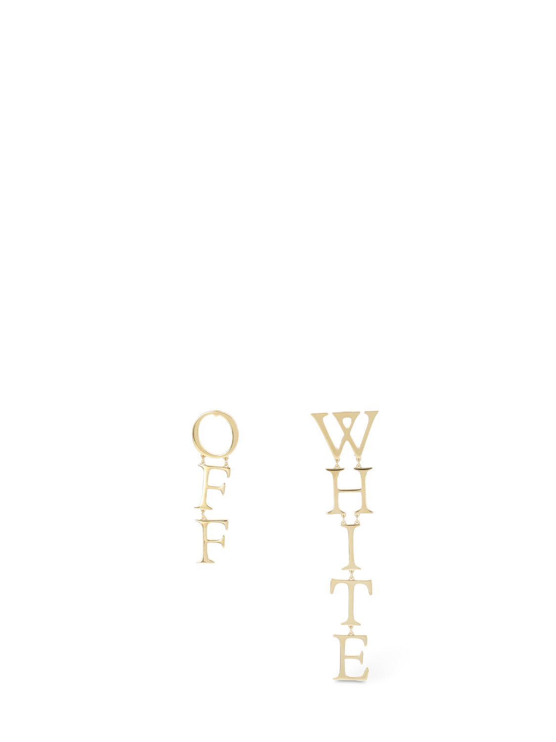 Off-white Asymmetric Logo Earrings In Gold