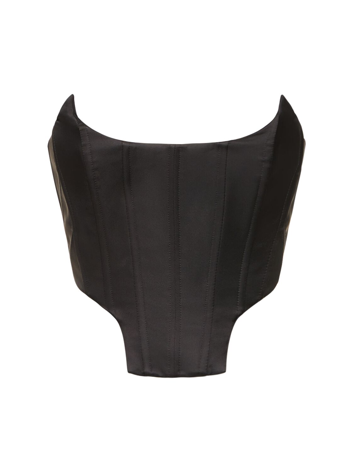 Giuseppe Di Morabito Stretch Satin Bustier Top In Black