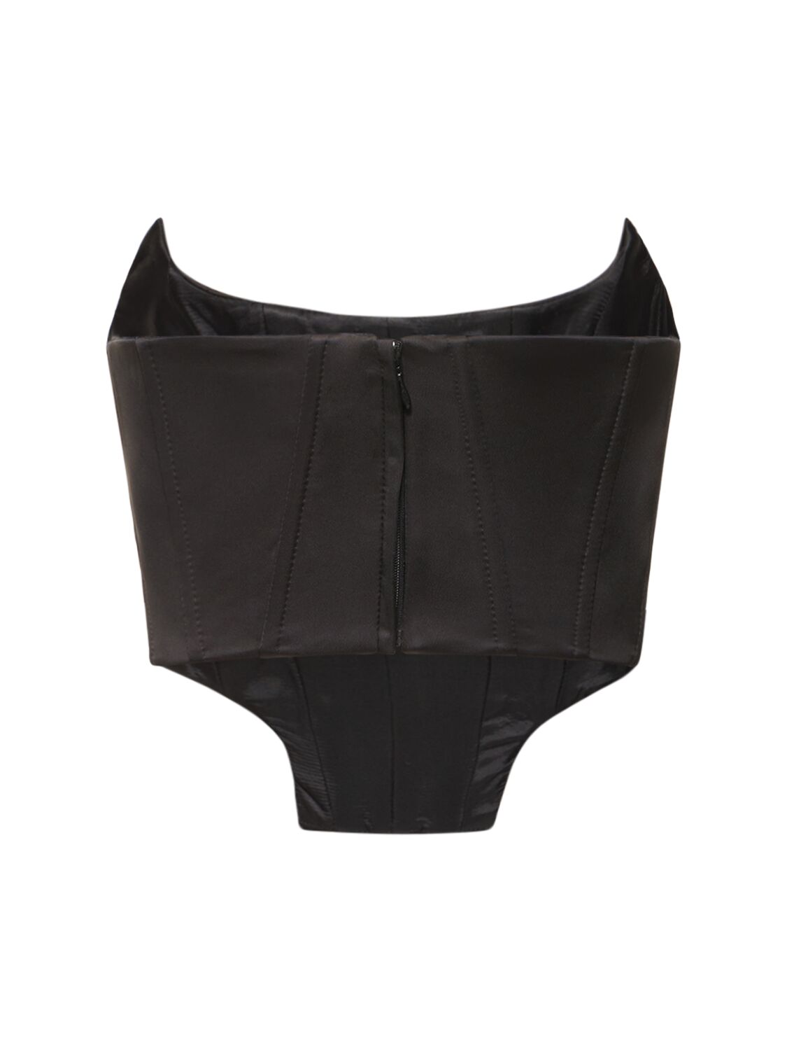 Shop Giuseppe Di Morabito Stretch Satin Bustier Top In Black