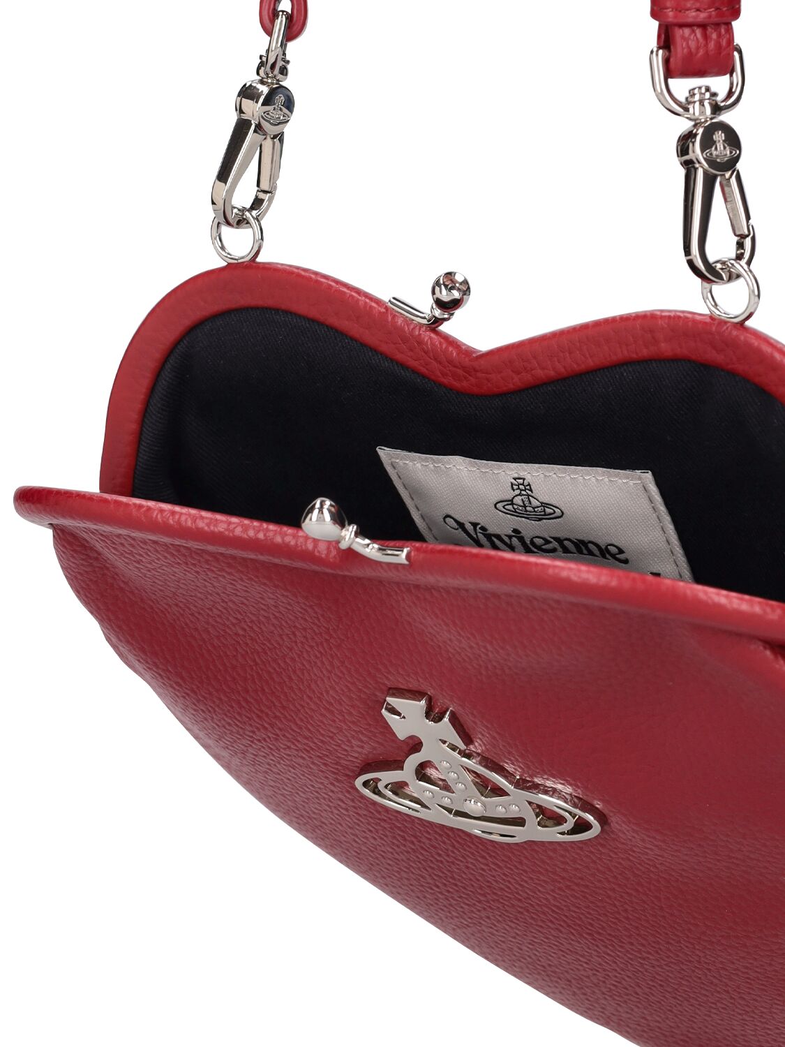 Shop Vivienne Westwood Belle Heart Frame Faux Leather Bag In Red