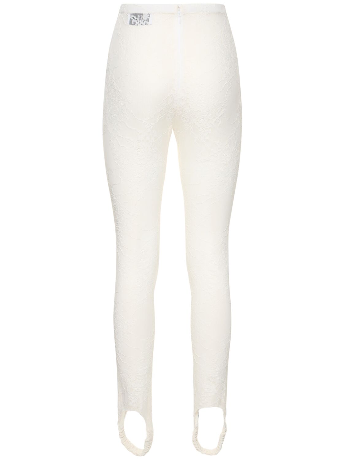 Shop Giuseppe Di Morabito Laize Stretch Lace Leggings W/stirrups In Milk White