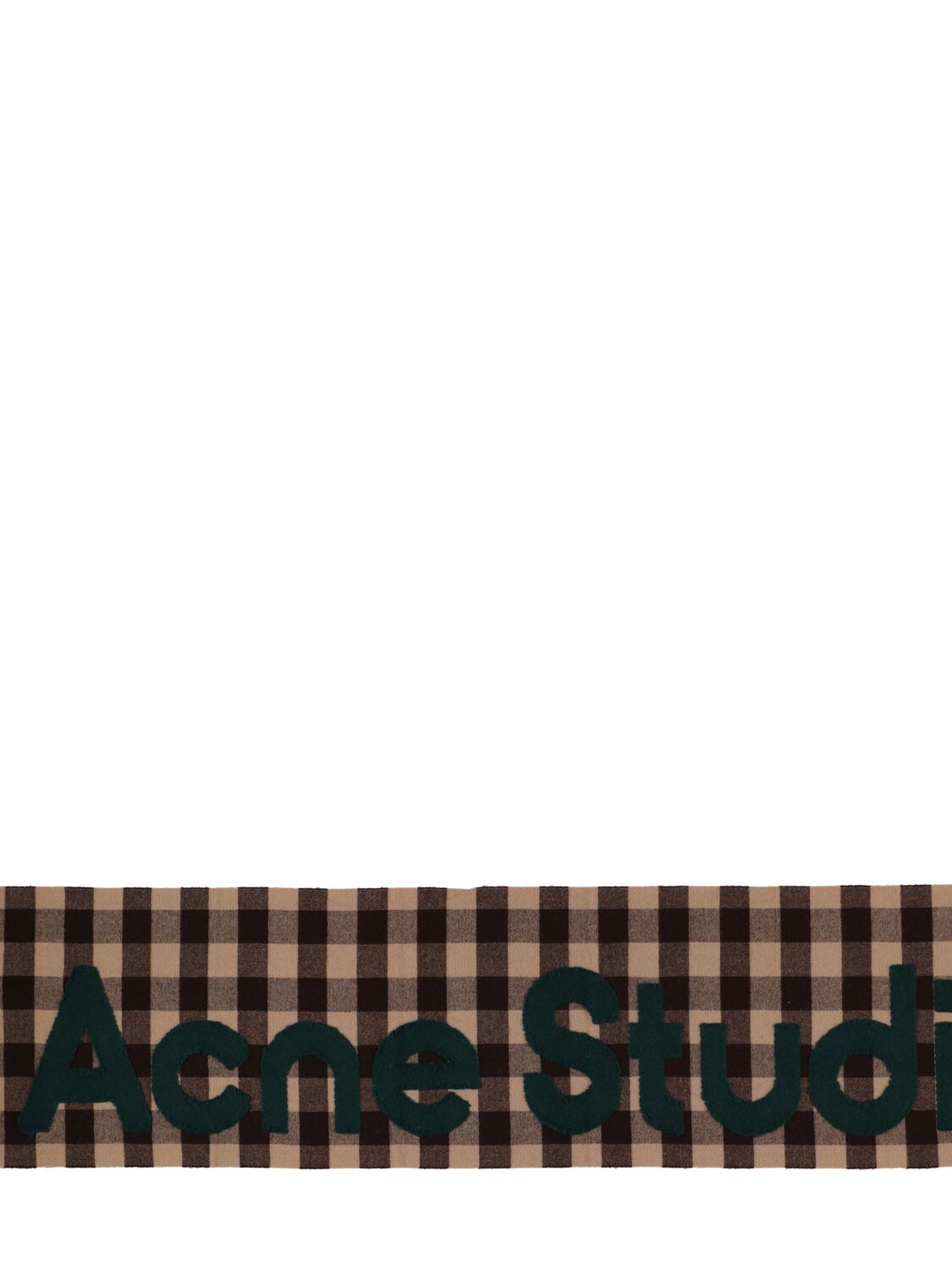 Shop Acne Studios Acne Logo Wool Blend Scarf In Brown,green