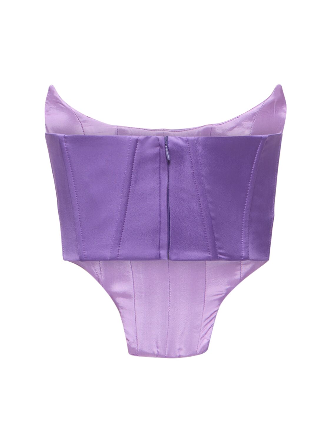 Shop Giuseppe Di Morabito Stretch Satin Bustier Top In Purple