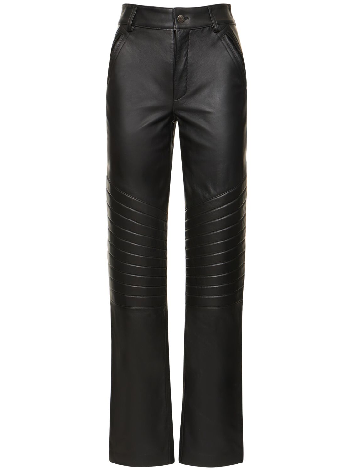 Image of Leather Straight Pants