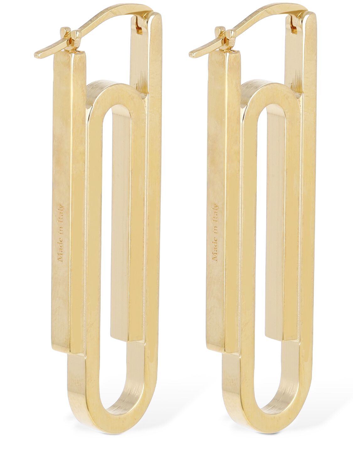Shop Off-white Double Paperclip Earrings In Gold