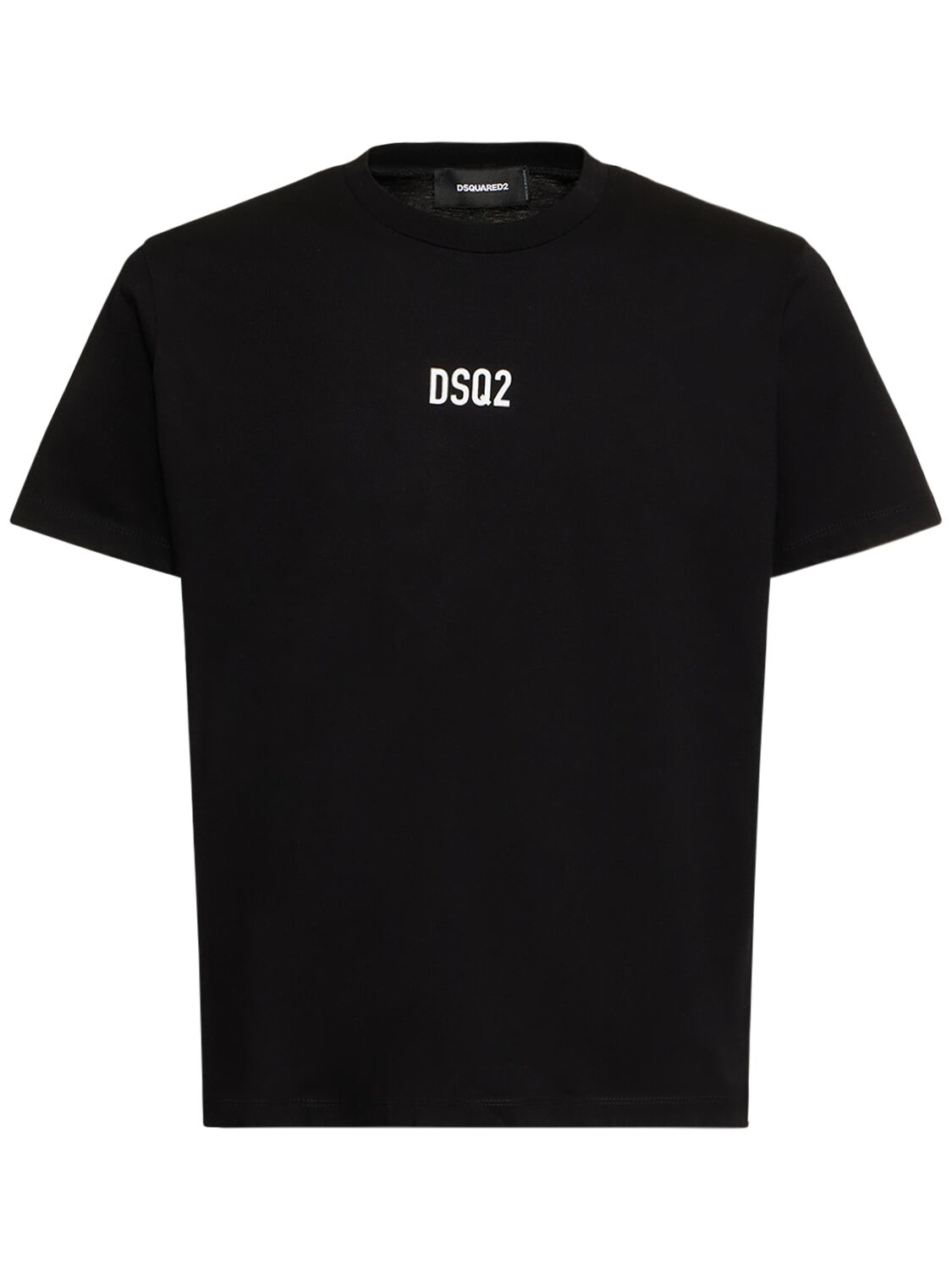 Dsquared2 Logo Cotton Jersey T-shirt In Black