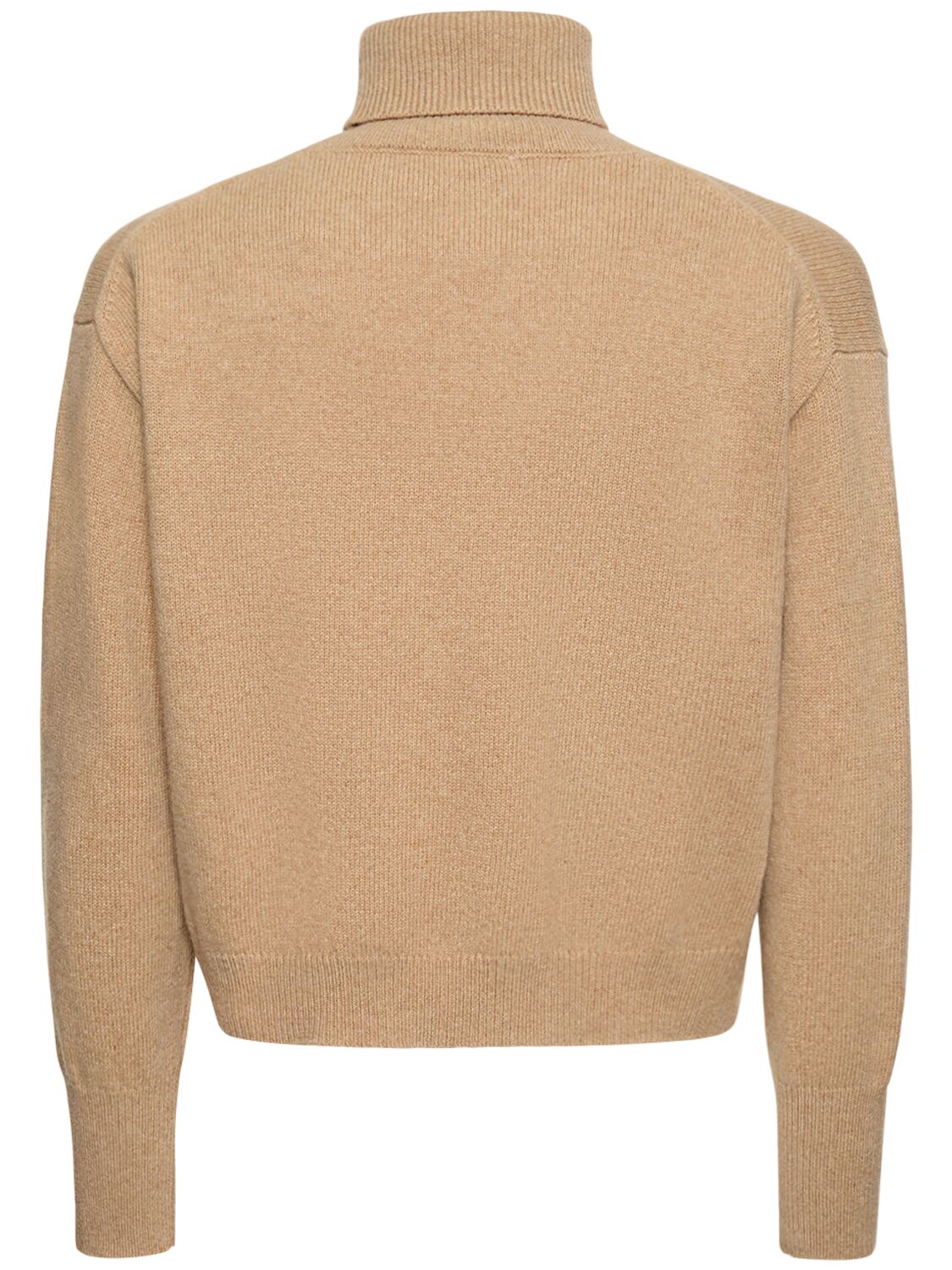 Shop Kenzo Crest Boxy Turtleneck Wool Sweater In Tobacco
