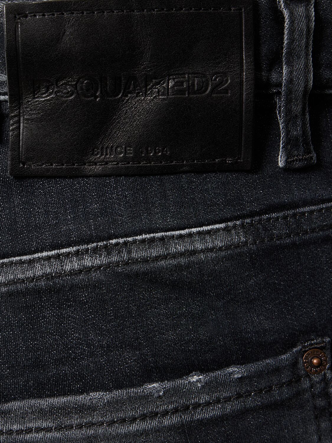 Shop Dsquared2 Skater Stretch Cotton Denim Jeans In Black
