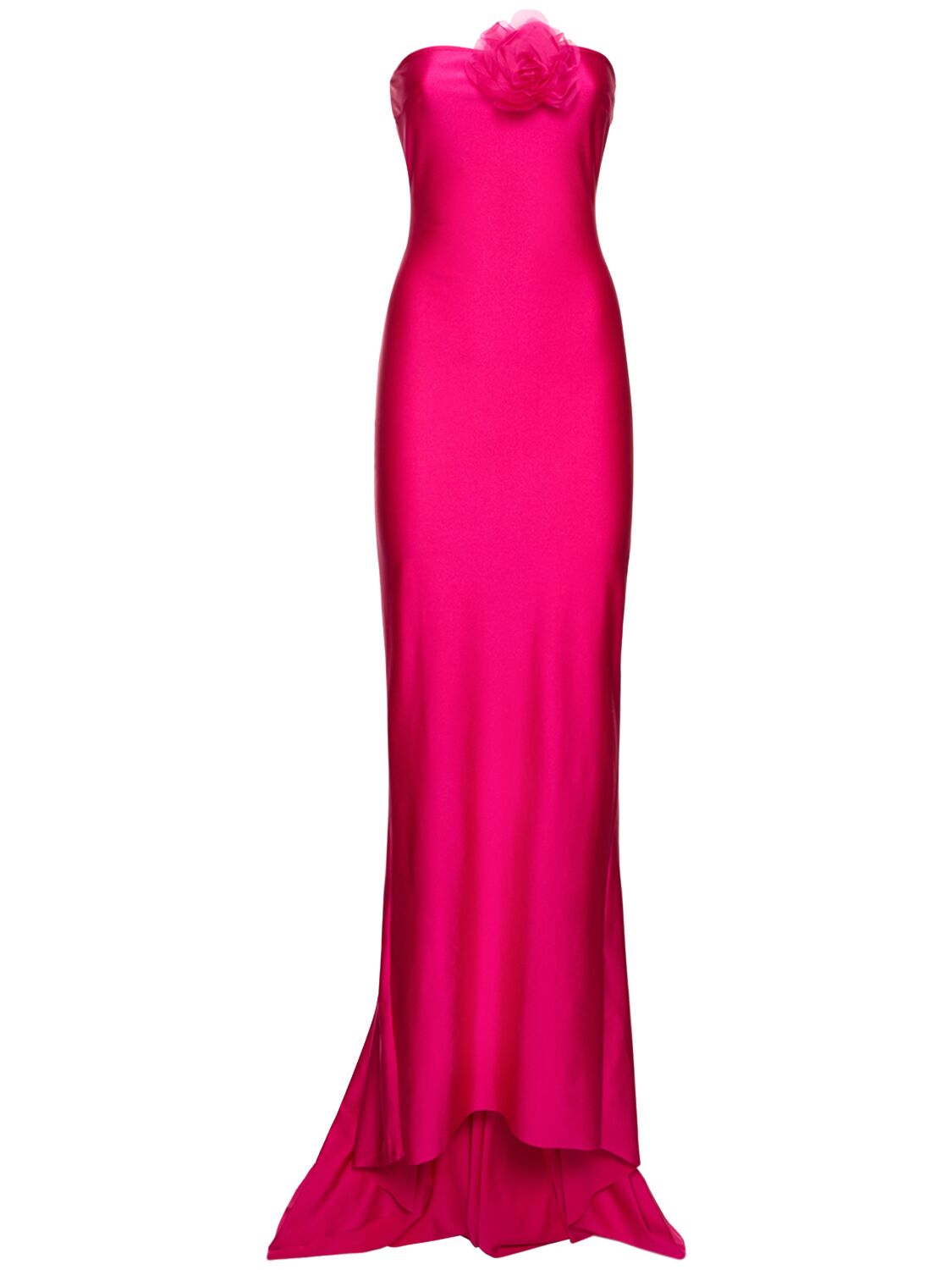 Giuseppe Di Morabito Shiny Jersey Strapless Long Dress In Rose