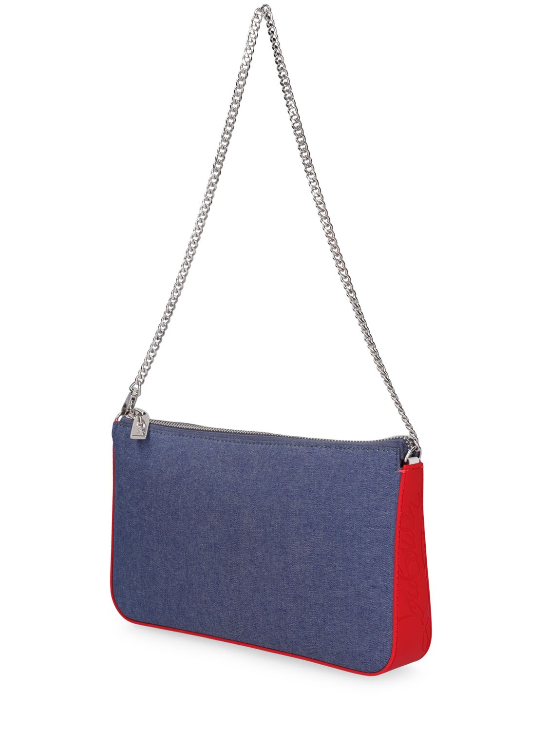 Shop Christian Louboutin Loubila Hybrid Bamboo Shoulder Bag In Denim