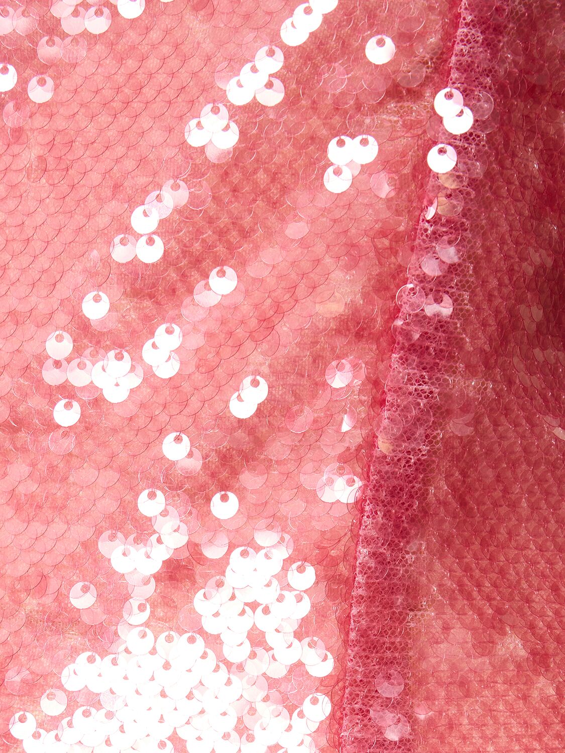 Shop Attico Sequined Strapless Midi Dress In Light Pink