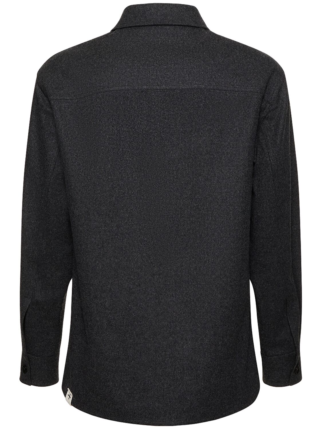 Shop Jil Sander Virgin Wool Flannel Overshirt In Grey