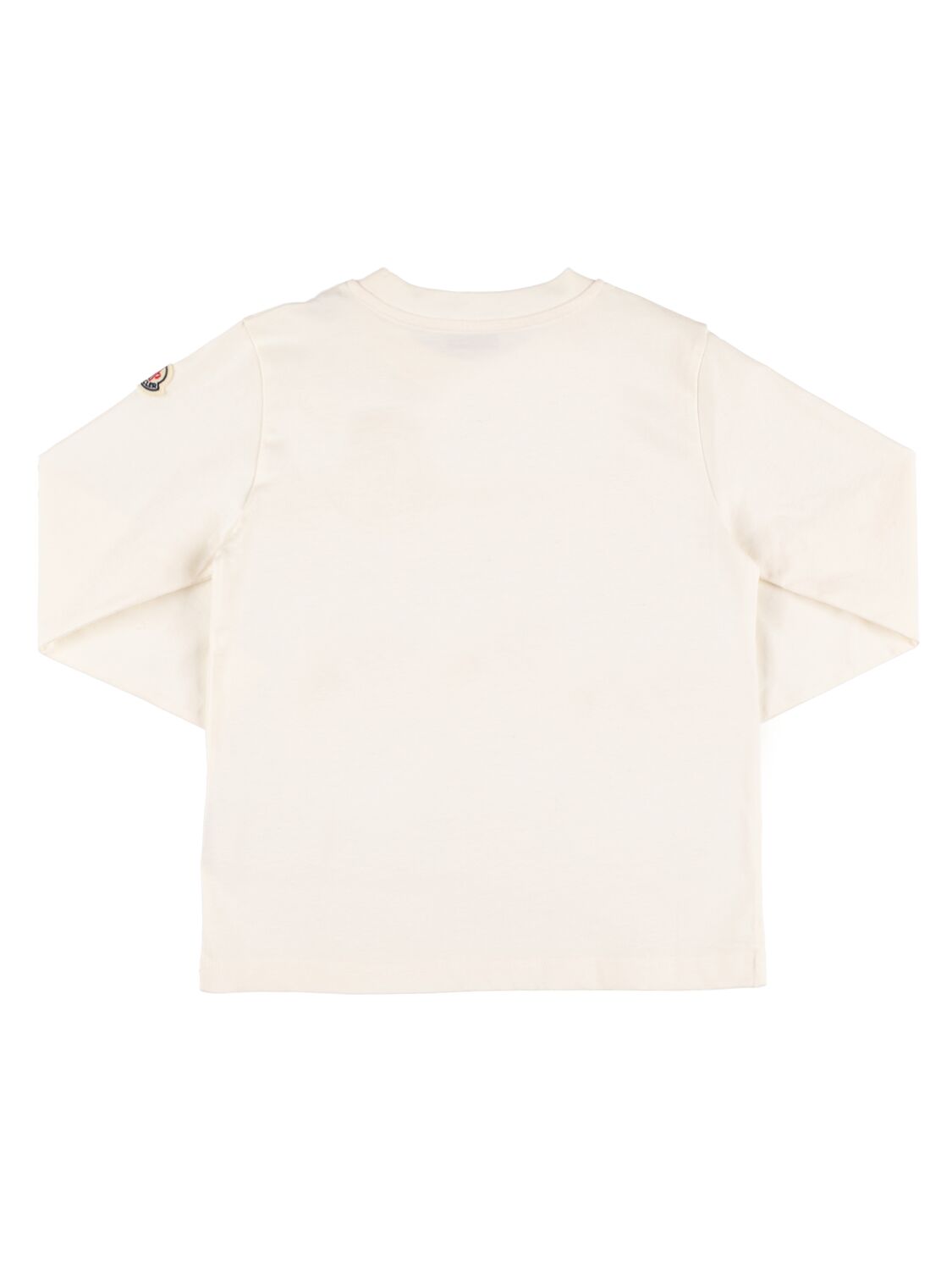 Shop Moncler Cotton Jersey L/s T-shirt In Natural