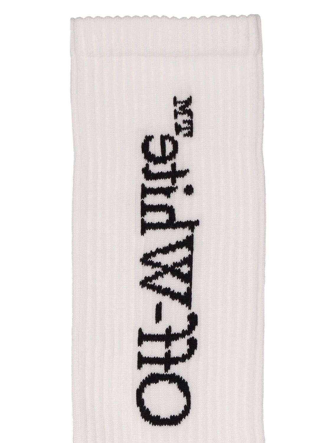 Shop Off-white Big Logo Cotton Socks In White,black