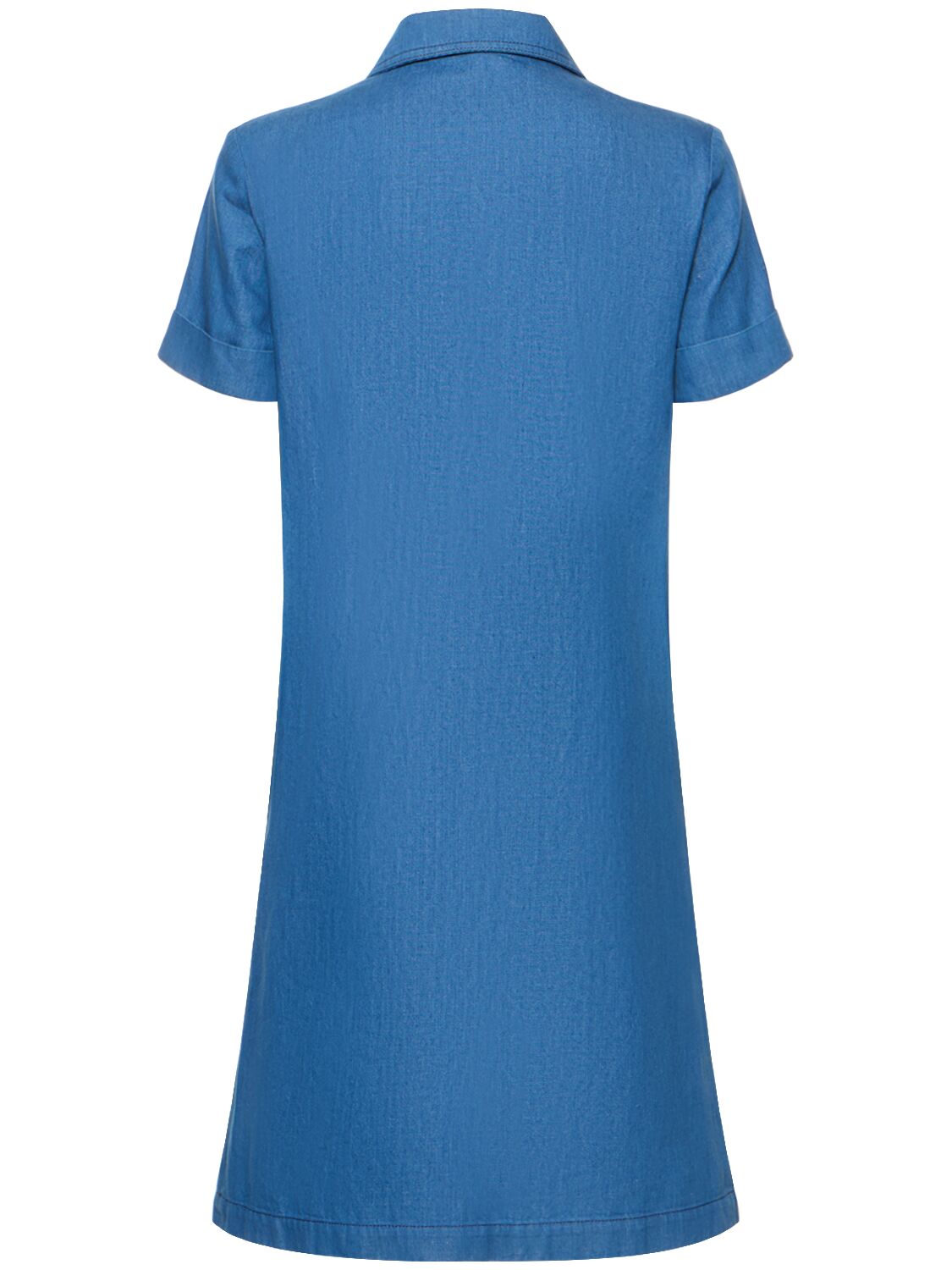 Shop Gucci Web Denim Dress In Blue