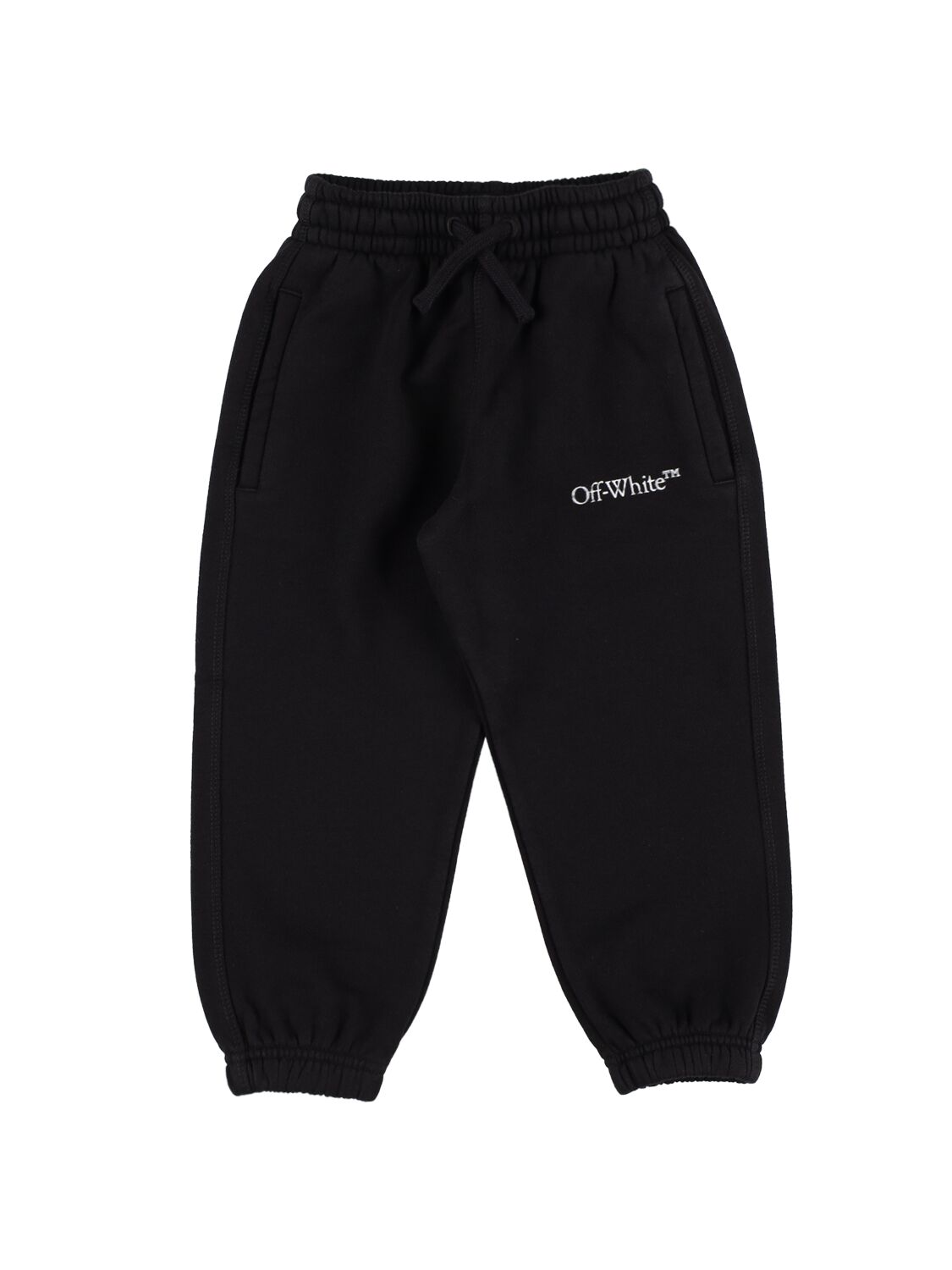 Shop Off-white Bookish Bit Logo Cotton Sweatpants In Black