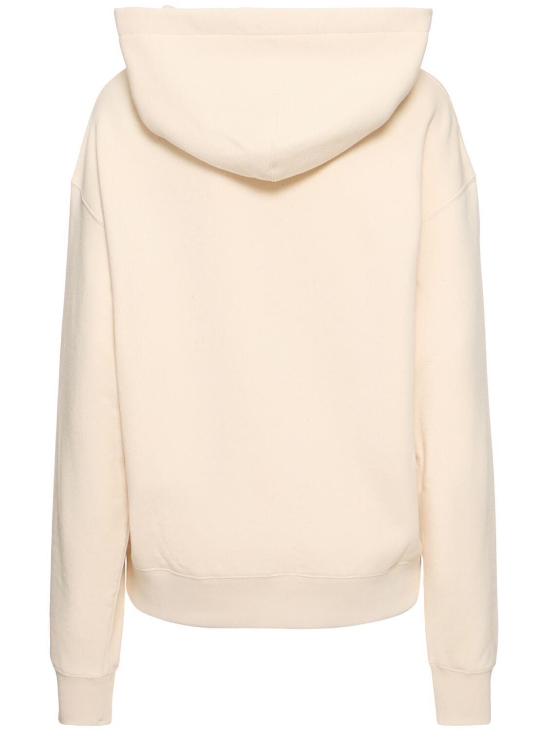 Shop Jil Sander Hooded Cotton Terry Sweatshirt In Cream