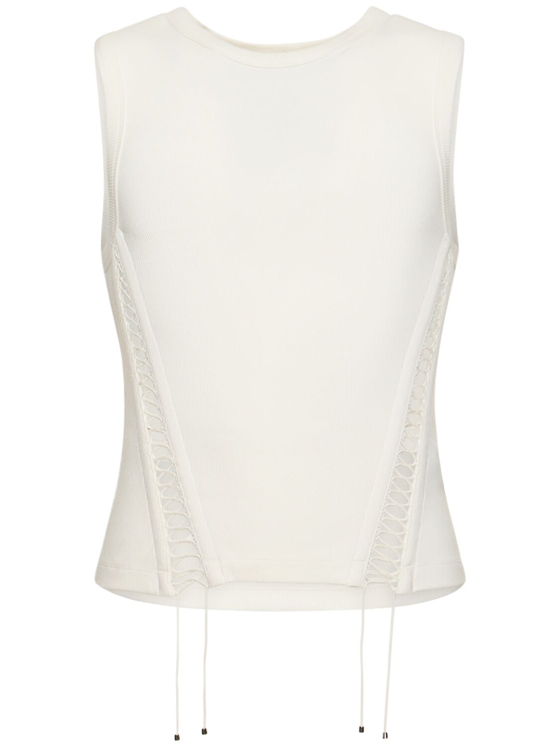 Image of Ribbed Cotton Jersey Corset Tank Top