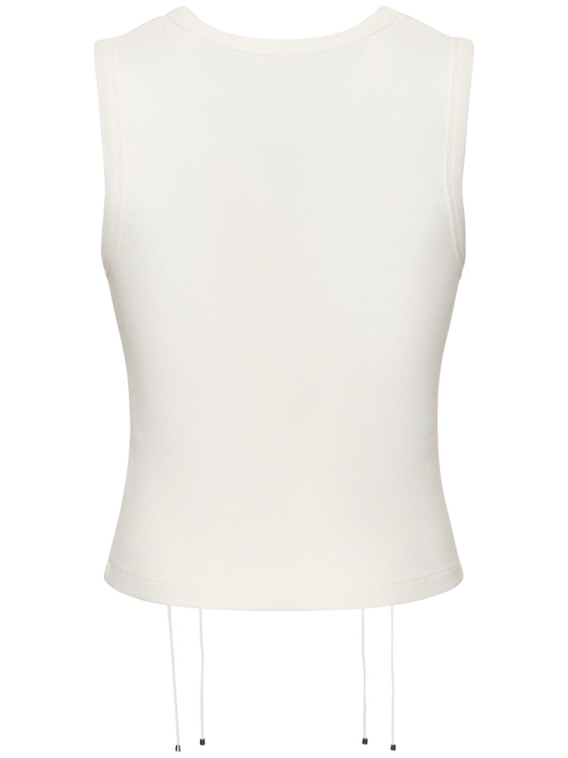 Shop Dion Lee Ribbed Cotton Jersey Corset Tank Top In White