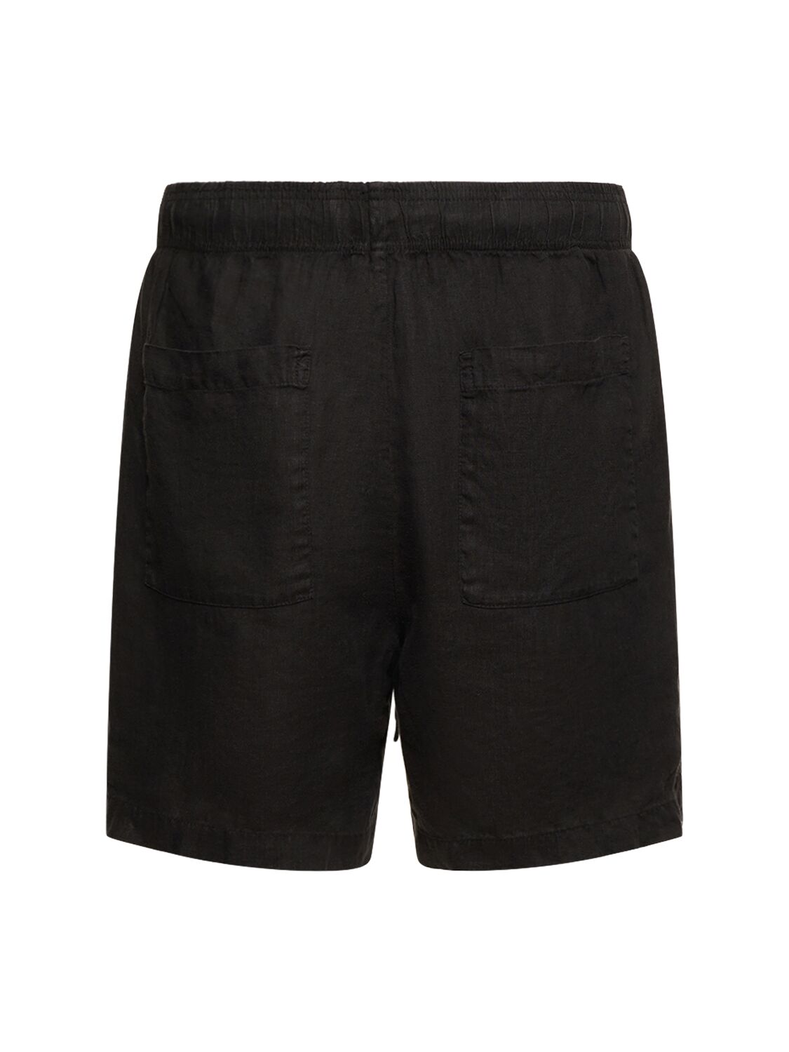 Shop James Perse Lightweight Linen Shorts In Black