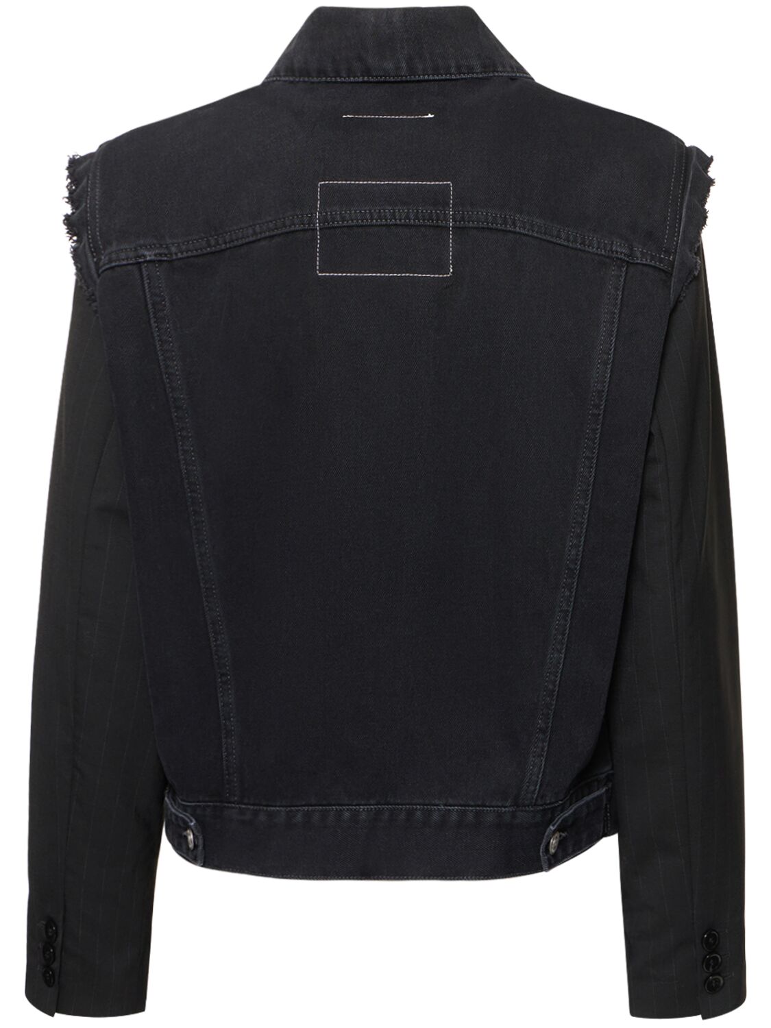 Shop Mm6 Maison Margiela Denim & Wool Blend Jacket In Black