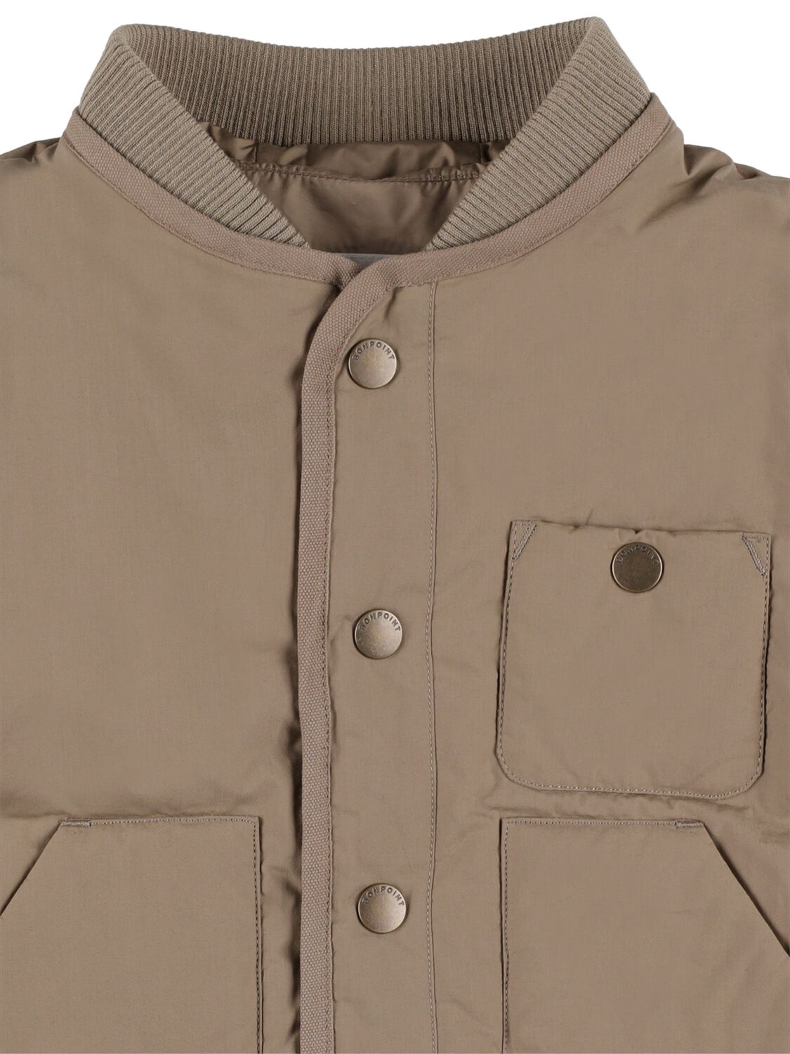 Shop Bonpoint Duran Buttoned Cotton Jacket In Beige