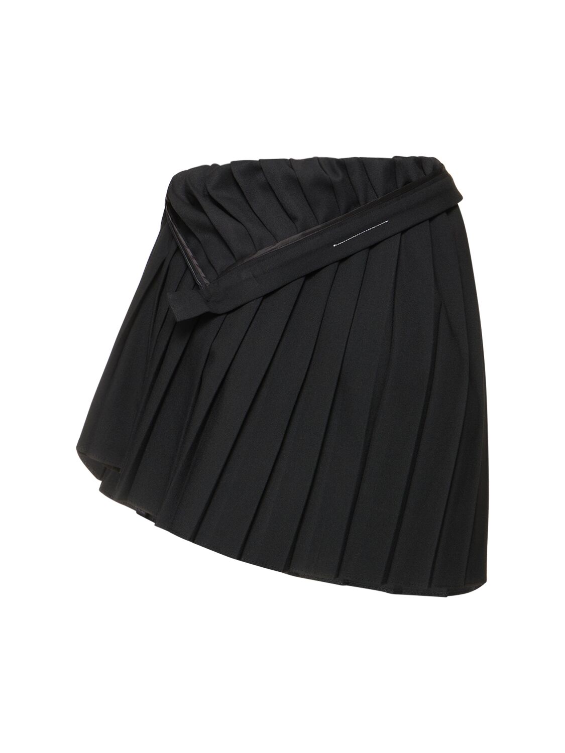 Image of Pleated Viscose Blend Mini Skirt