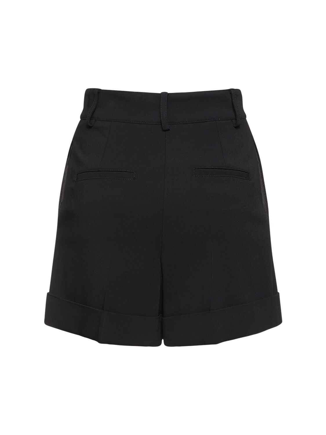 Shop Moschino Viscose Cady Shorts W/ Heart Button In Black