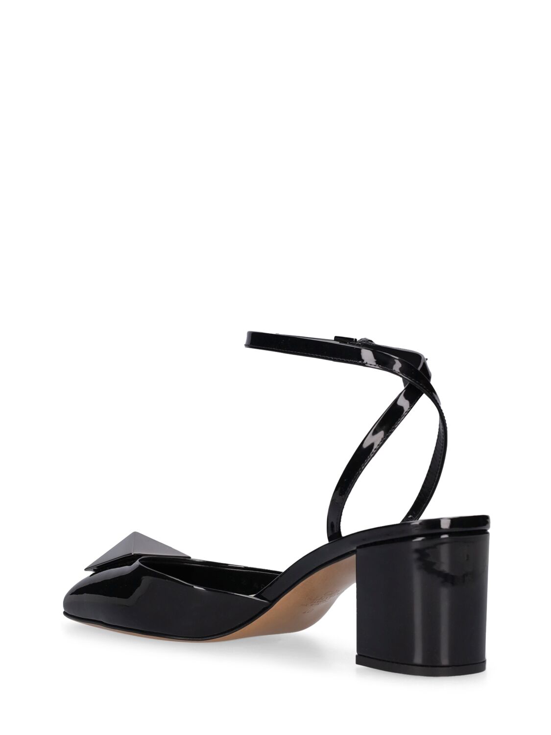 Shop Valentino 60mm One Stud Patent Leather Pumps In Black