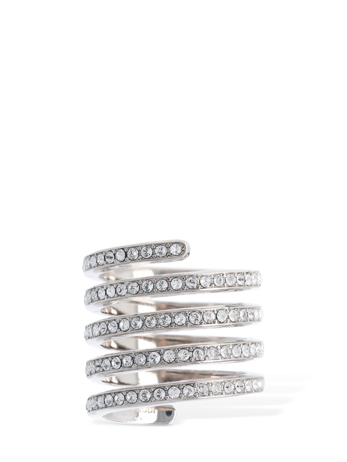 Shop Amina Muaddi Vittoria Crystal Ring In Silver