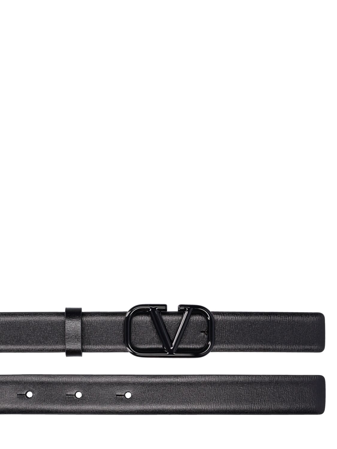 Shop Valentino 2cm Vlogo Signature Leather Belt In Black