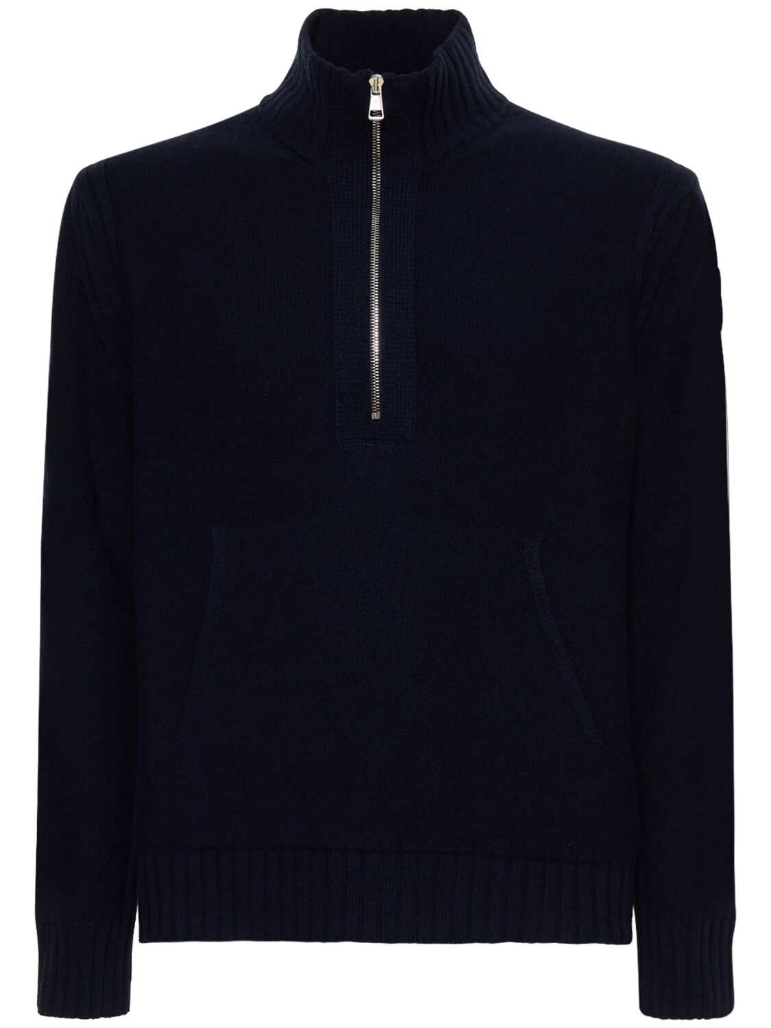 Moncler Carded Wool Sweater In Blue