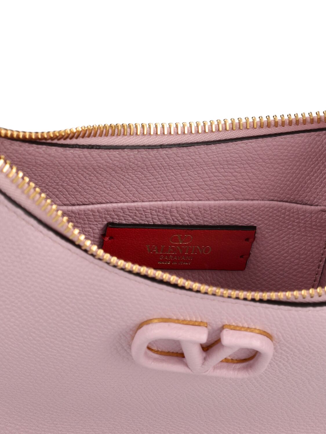 Shop Valentino Mini V Logo Signature Leather Hobo Bag In Water Lilac