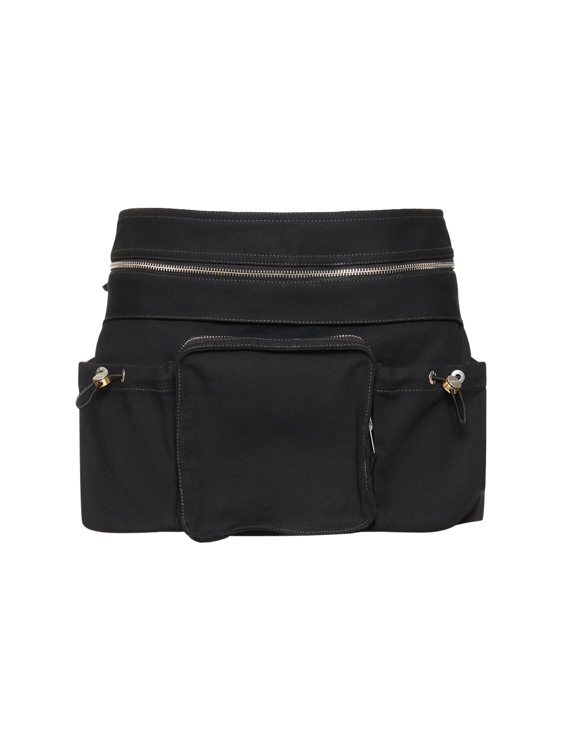 Cotton Blend Mini Skirt W/belt Bag
