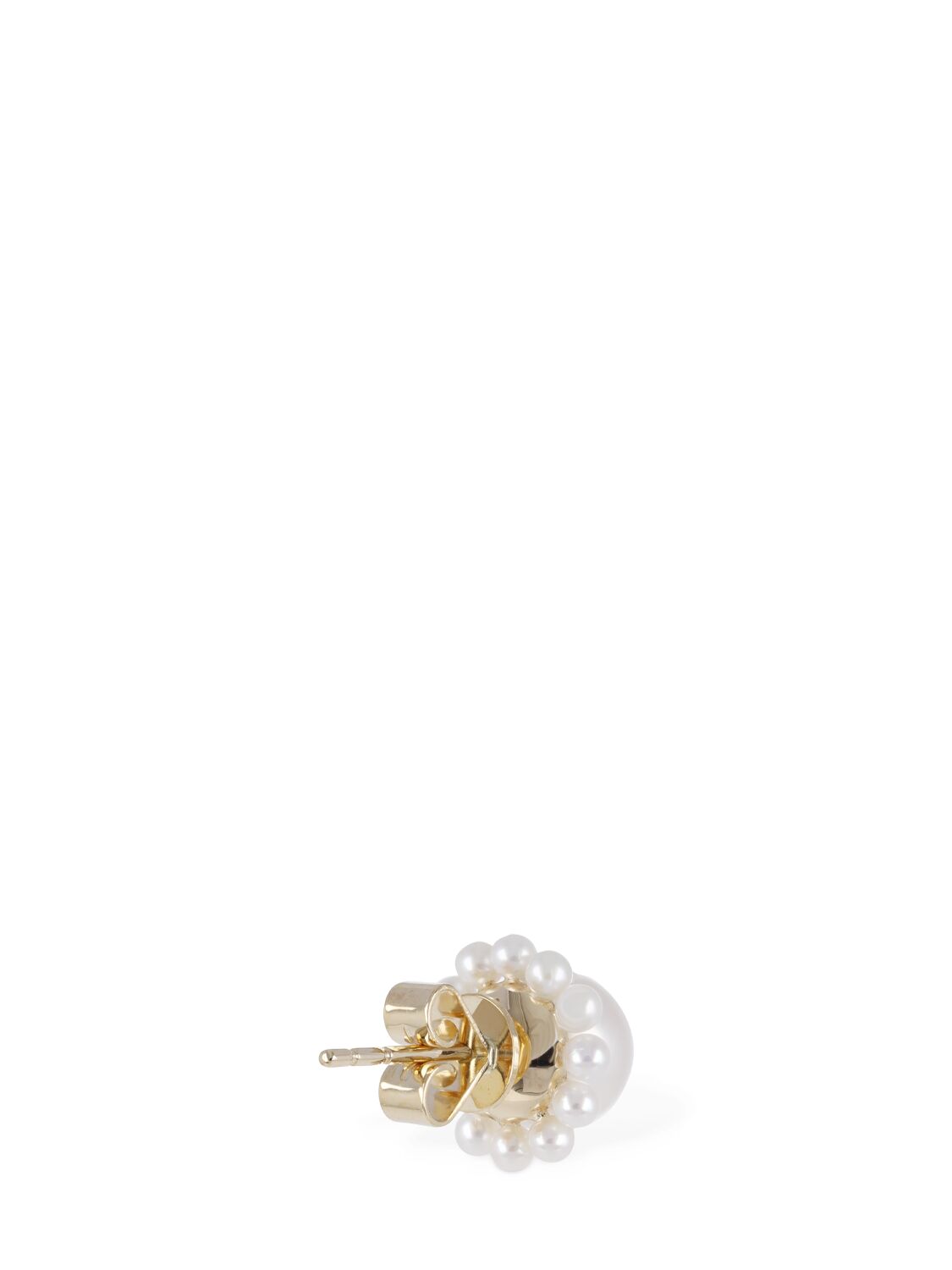 Shop Sophie Bille Brahe Petite Jeanne 14kt & Pearl Mono Earring