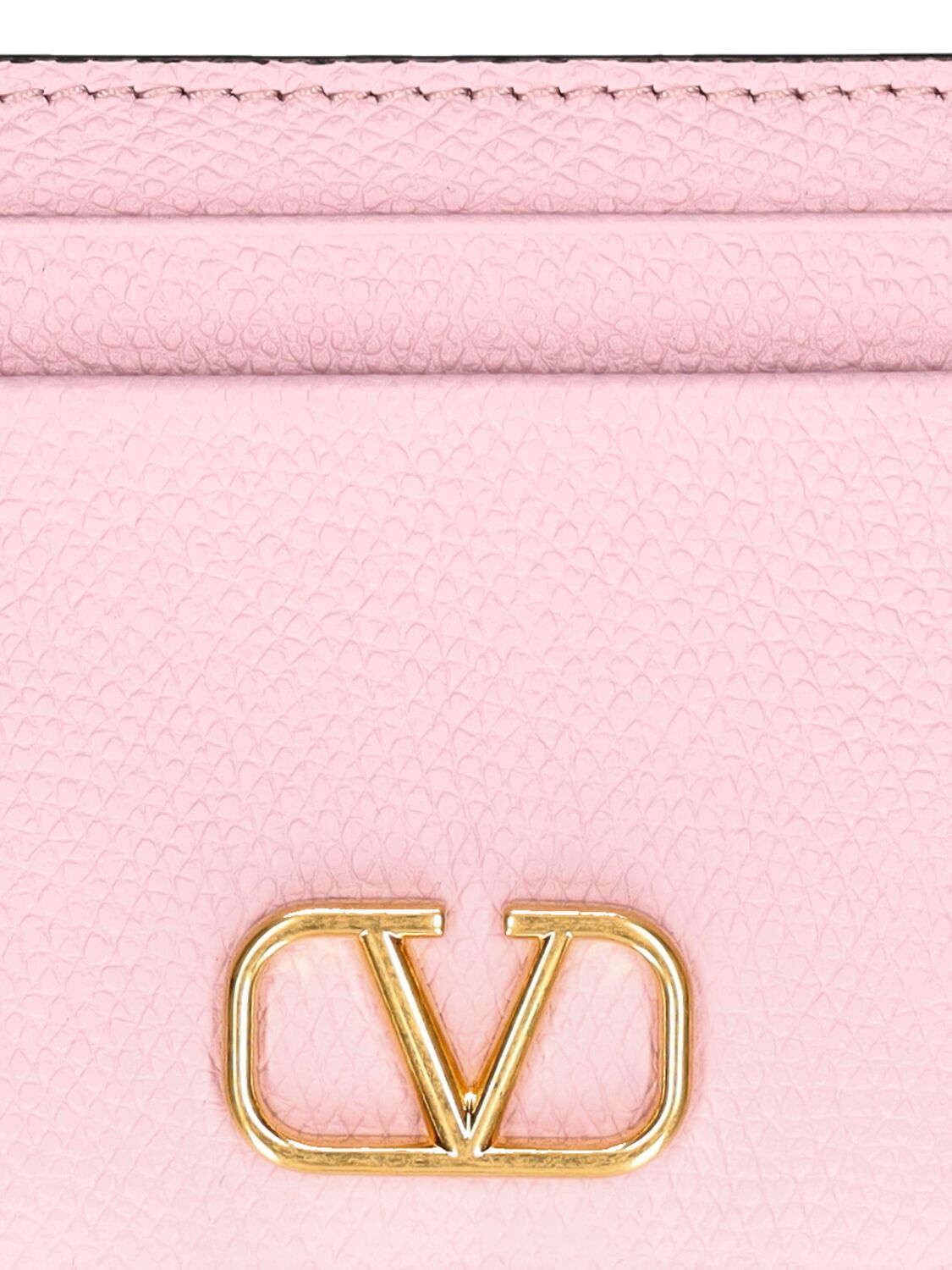 Shop Valentino V Logo Soft Leather Card Holder In Water Lilac