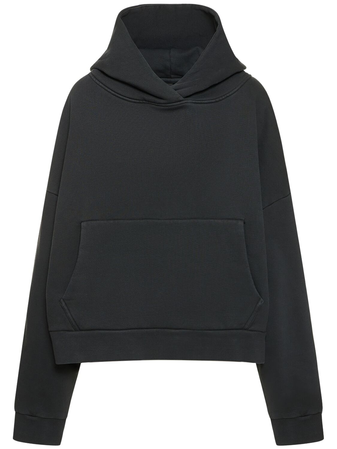 Entire Studios Heavy Hood Washed Cotton Hoodie In Black