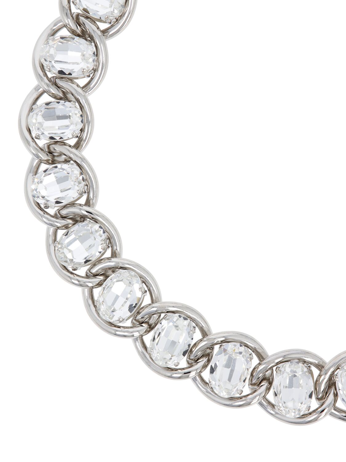 Shop Marni Crystal Stone Collar Necklace In Silver