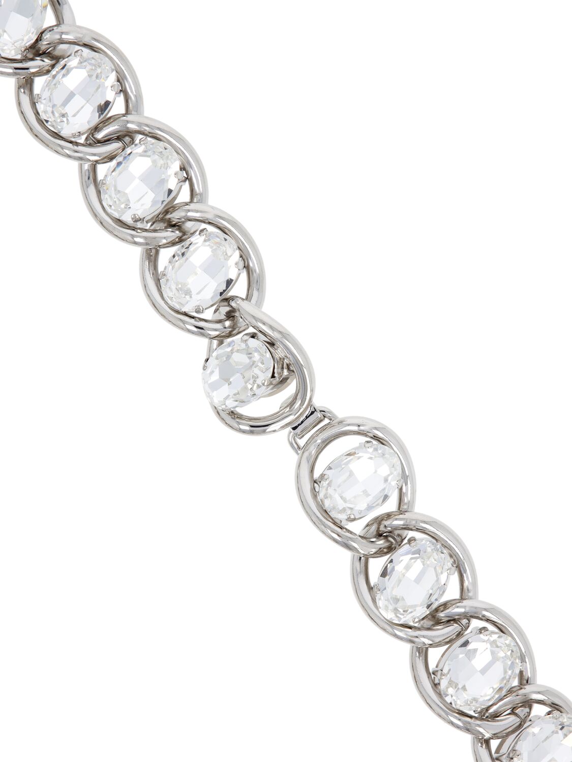 Shop Marni Crystal Stone Collar Necklace In Silver