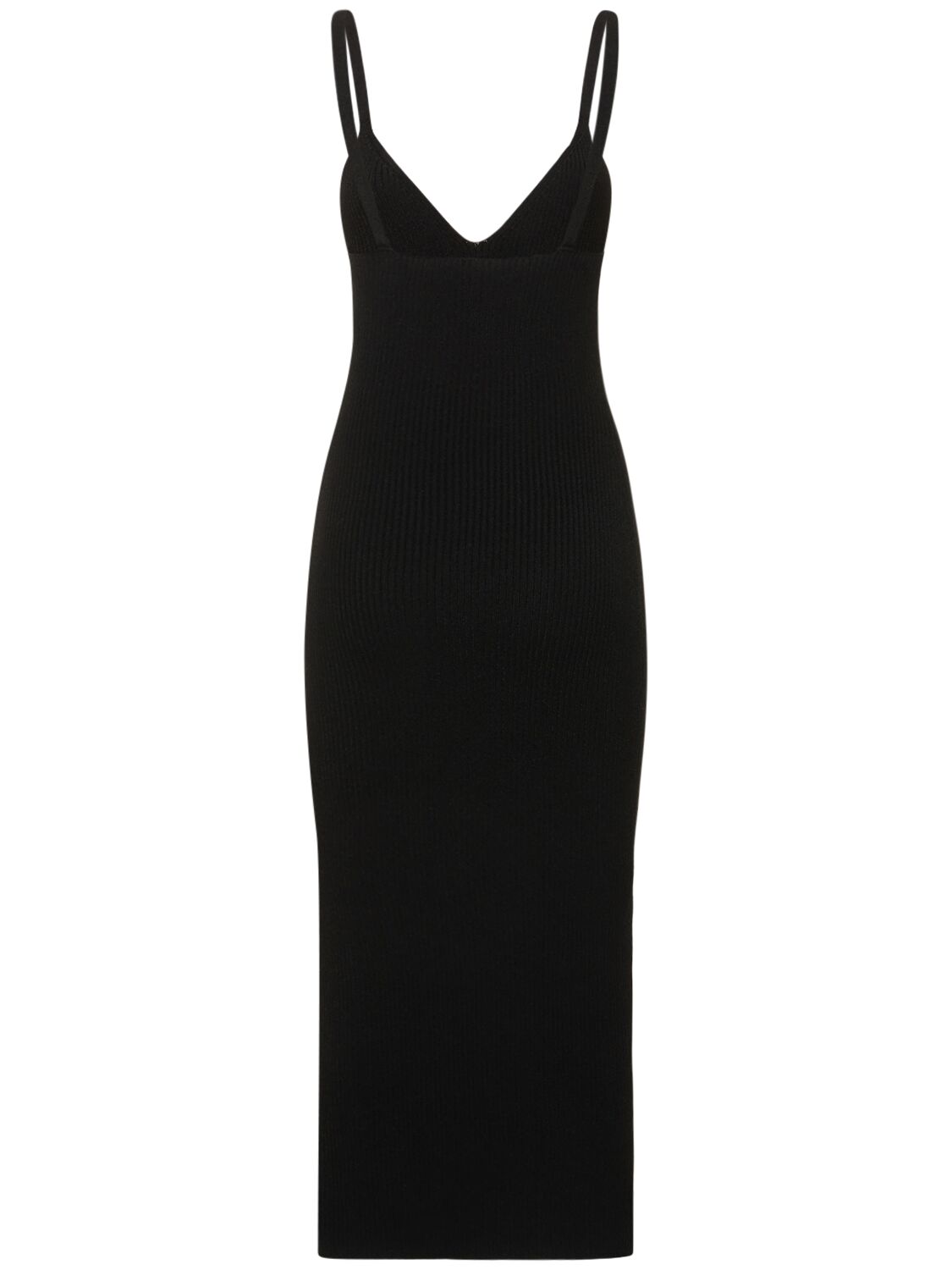 Shop Michael Kors Viscose Crepe Midi Dress In Black