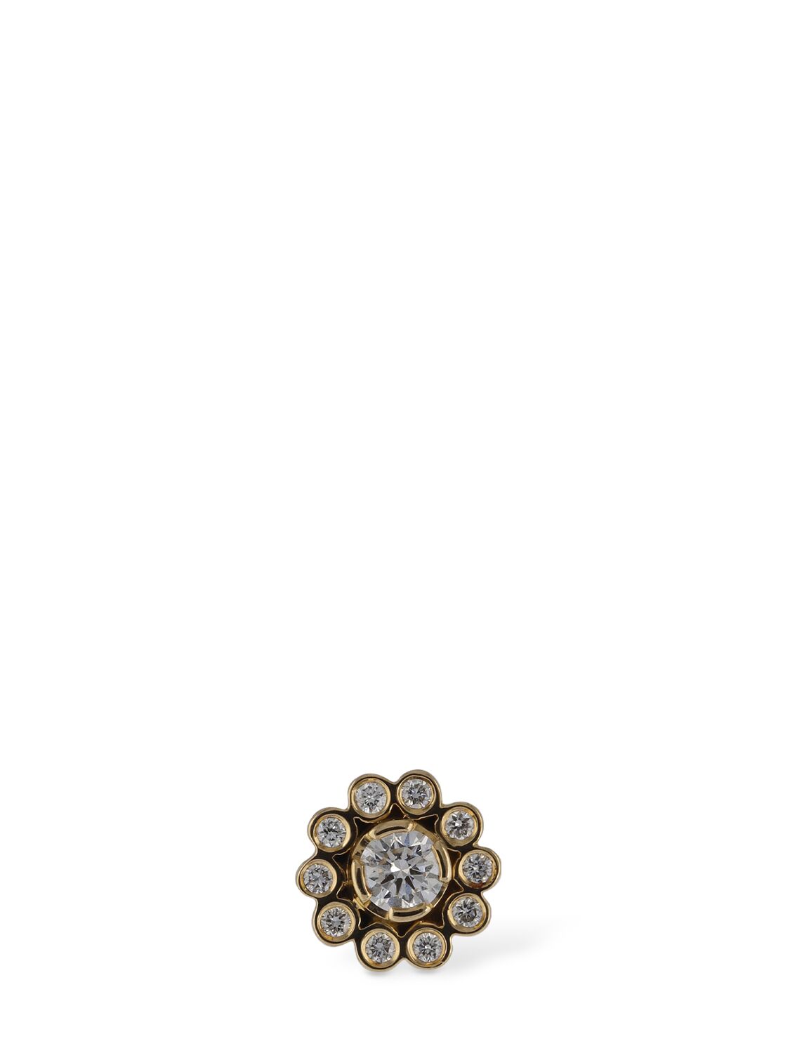 Shop Sophie Bille Brahe Soleil De Fleur Diamond Mono Earring In Gold,crystal