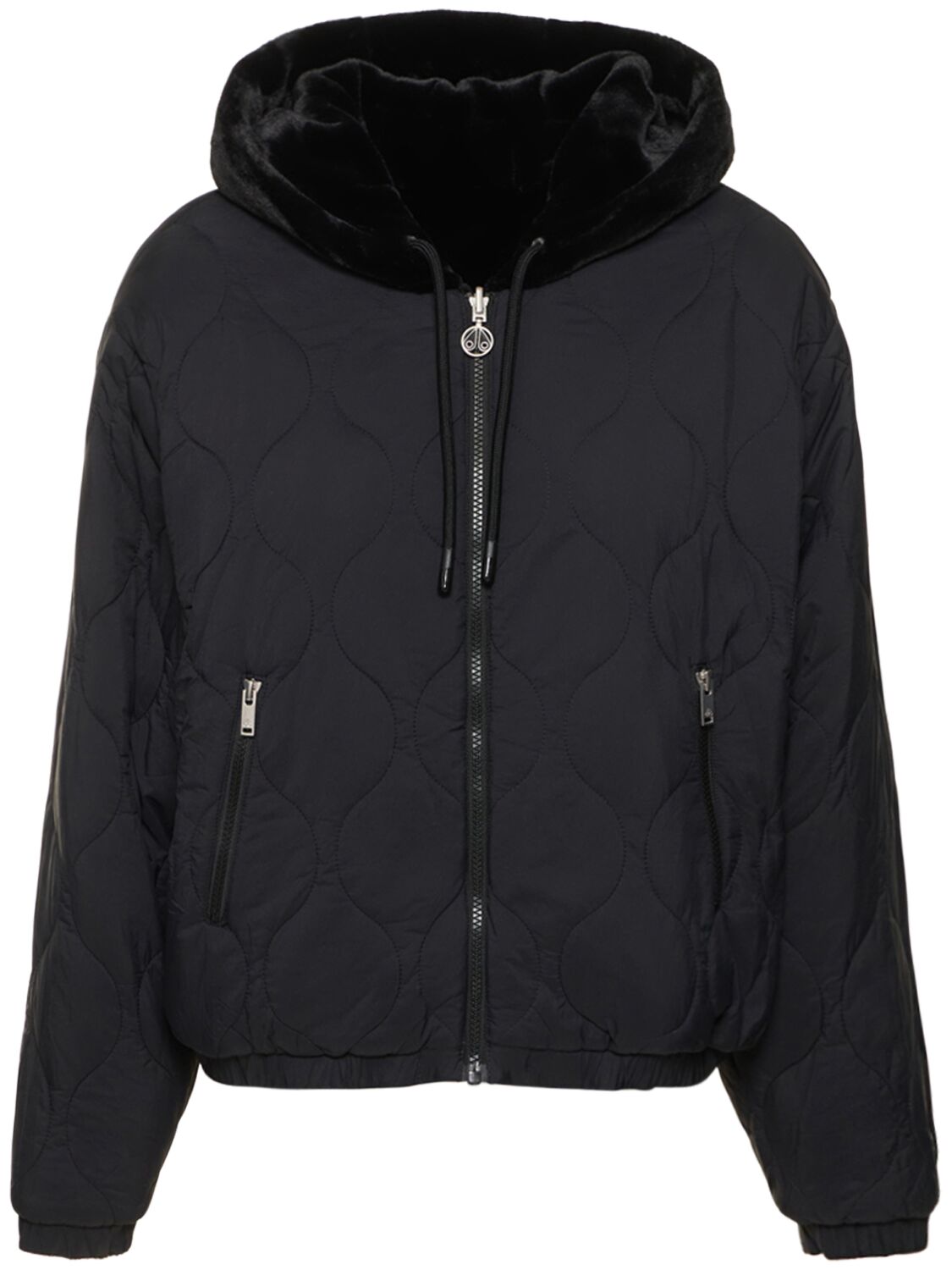 Shop Moose Knuckles Quilted Eaton Bunny Hooded Jacket In Black